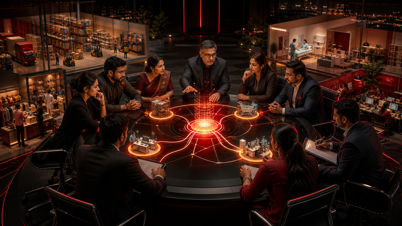 Indian leadership team governing AI-assisted decisions across inventory, customers, healthcare and commerce